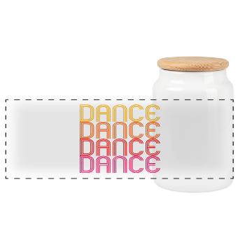 DANCE - Panoramic Cookie Jar with Wooden Lid - white - Front