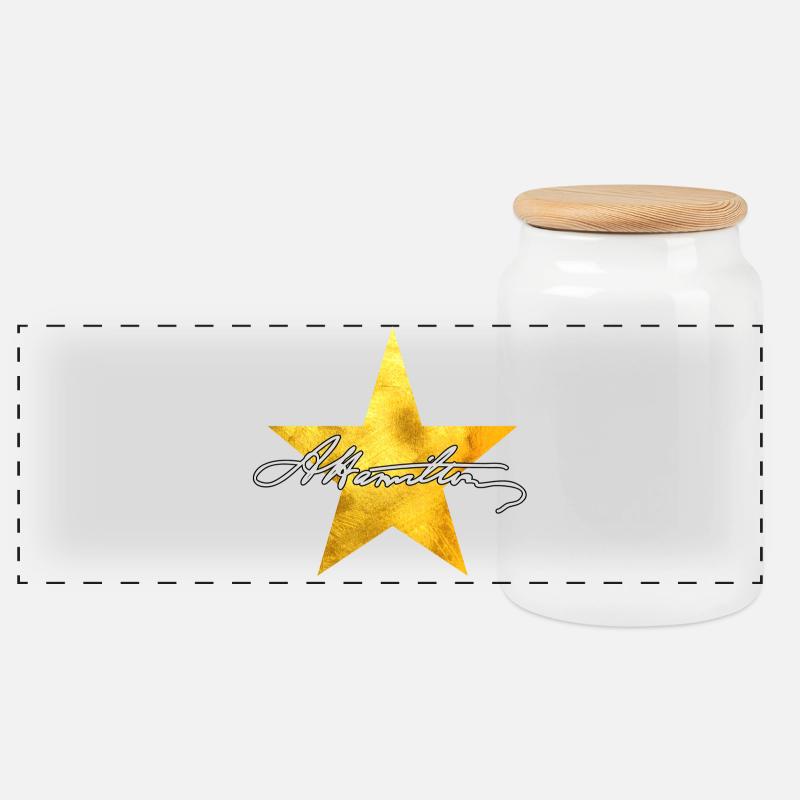 Hamilton Gold Star - Panorama Keksdose mit Holzdeckel - Weiß