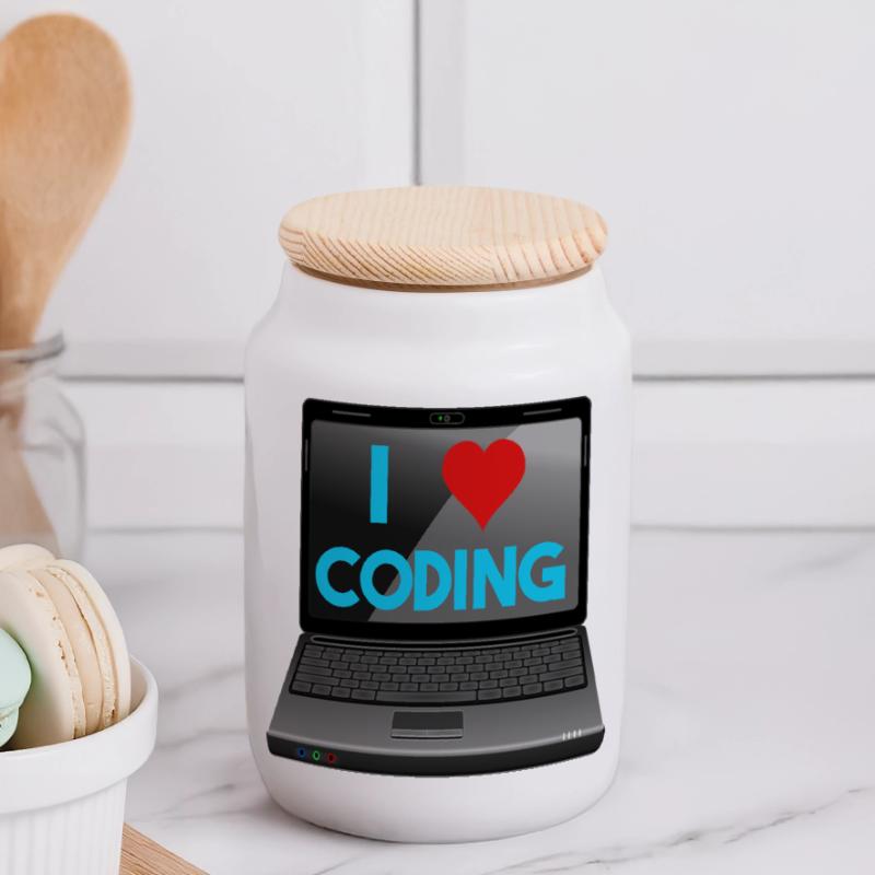 Programming, Programmer, Computer Scientist Panoramic Cookie Jar with Wooden Lid
