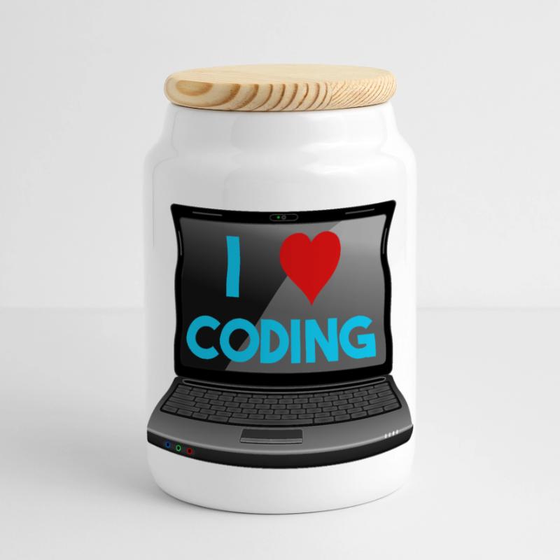 Programming, Programmer, Computer Scientist Panoramic Cookie Jar with Wooden Lid