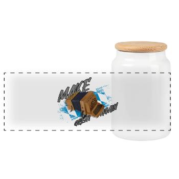 Make Ziach GREAT AGAIN | ZiachON! - Panorama Keksdose mit Holzdeckel - Weiß - Vorne