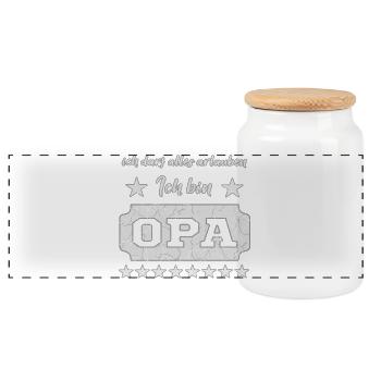 Spruch Opa - Panorama Keksdose mit Holzdeckel - Weiß - Vorne