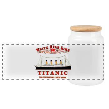 TITANIC ORIGINAL CREATION Louis RUNEMBERG © Adagp - Panoramic Cookie Jar with Wooden Lid - white - Front