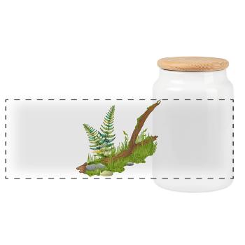un morceau de branche de la mer en forêt - Boîte à biscuits avec couvercle en bois - blanc - Devant