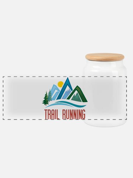 Trailrunning - Panorama Keksdose mit Holzdeckel - Weiß