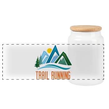 Trailrunning - Panorama Keksdose mit Holzdeckel - Weiß - Vorne