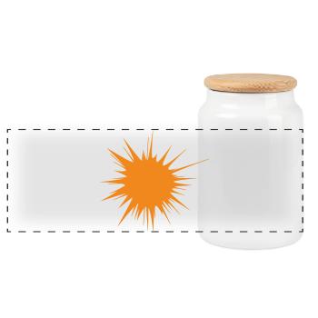 flash | explosion | Sun orange | Vectorgraphic - Panorama Keksdose mit Holzdeckel - Weiß - Vorne