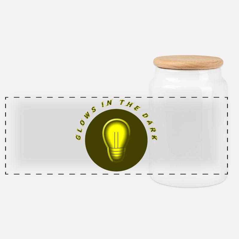glows in the dark electro current problem - Panoramic Cookie Jar with Wooden Lid - white