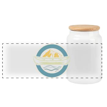 Canoe Canoeist Canoeist Canoeist - Panoramic Cookie Jar with Wooden Lid - white - Front