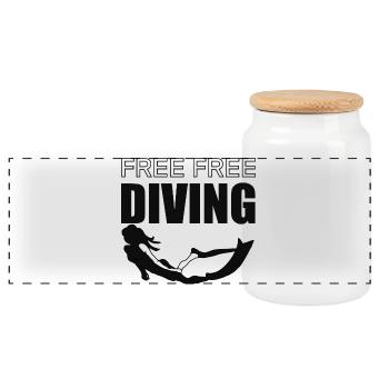 Free Diving - Panorama Keksdose mit Holzdeckel - Weiß - Vorne