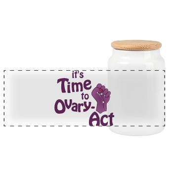 it's Time to Ovary-Act purple - Panoramic Cookie Jar with Wooden Lid - white - Front