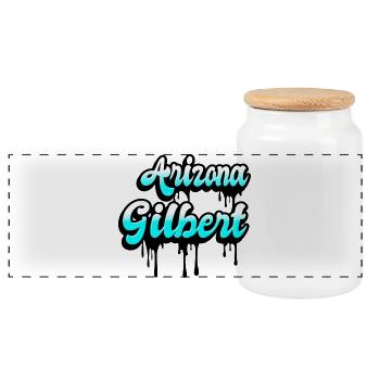Gilbert Arizona design - Panoramic Cookie Jar with Wooden Lid - white - Front