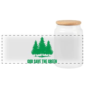 God Save The Green - Panoramic Cookie Jar with Wooden Lid - white - Front