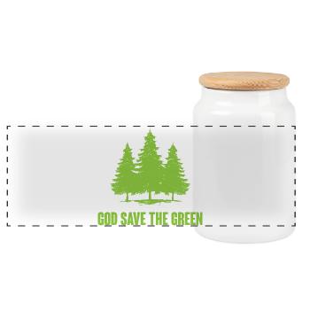 Dieu sauve le vert - Boîte à biscuits avec couvercle en bois - blanc - Devant