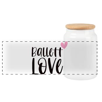 Ballett Love Ballerina Balletttänzerin Geschenk - Panorama Keksdose mit Holzdeckel - Weiß - Vorne