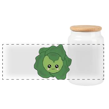 Carnaval, Carnaval, costume, salade - Boîte à biscuits avec couvercle en bois - blanc - Devant