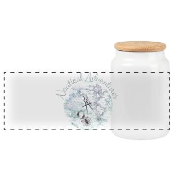 Nautical Adventures - Sailing Cruising Apparel - Panorama Keksdose mit Holzdeckel - Weiß - Vorne
