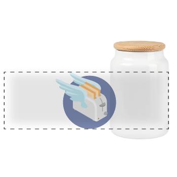 Grille-pain volant - Boîte à biscuits avec couvercle en bois - blanc - Devant