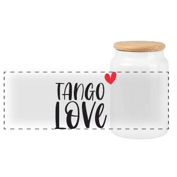 Tango Love! Dancer dance dance couple gift - Panoramic Cookie Jar with Wooden Lid - white - Front