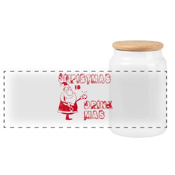 NOËL EST UNE BOISSON - Boîte à biscuits avec couvercle en bois - blanc - Devant