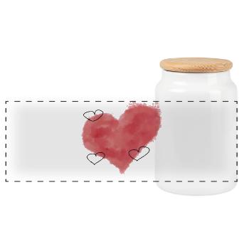 Cœur rouge Cœurs rouges Couples rouges - Boîte à biscuits avec couvercle en bois - blanc - Devant