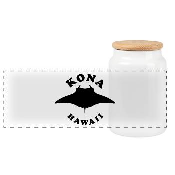 Kona Hawaii Plongée Avec Les Raies Manta - Boîte à biscuits avec couvercle en bois - blanc - Devant