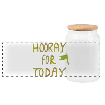 hooray for today - Panorama Keksdose mit Holzdeckel - Weiß - Vorne