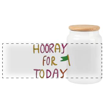 hooray for today - Panorama Keksdose mit Holzdeckel - Weiß - Vorne