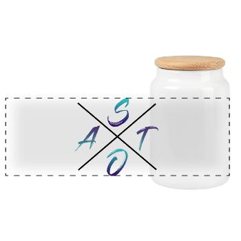 Sato logo style fashion trend hot - Panorama Keksdose mit Holzdeckel - Weiß - Vorne