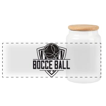 Bocce Saying Bocce Ball avec Jack Bocci Game Bocce - Boîte à biscuits avec couvercle en bois - blanc - Devant