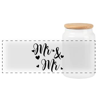 Mr And Mr - Boîte à biscuits avec couvercle en bois - blanc - Devant