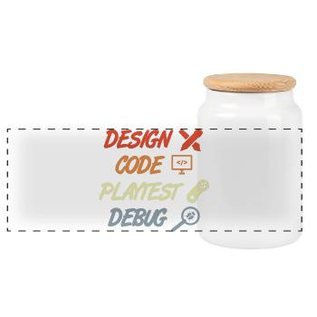 Processus de développement de jeux - Boîte à biscuits avec couvercle en bois - blanc - Devant