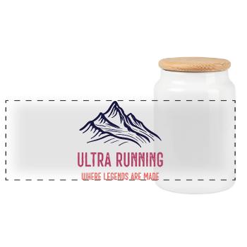 Ultra Running - où les légendes sont faites - Boîte à biscuits avec couvercle en bois - blanc - Devant