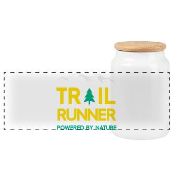 Trail Runner - Powered by Nature - Panoramic Cookie Jar with Wooden Lid - white - Front