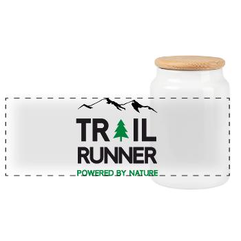 Trail Runner - Powered by Nature - Panorama Keksdose mit Holzdeckel - Weiß - Vorne