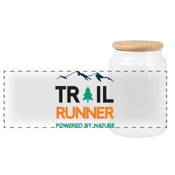 Trail Runner - Powered by Nature - Panorama Keksdose mit Holzdeckel - Weiß - Vorne