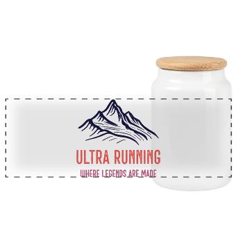 Ultra Running - Là où les légendes se font - Boîte à biscuits avec couvercle en bois - blanc - Devant