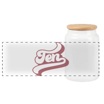 Ten 10th Birthday For Girls 10 Years Old - Panoramic Cookie Jar with Wooden Lid - white - Front