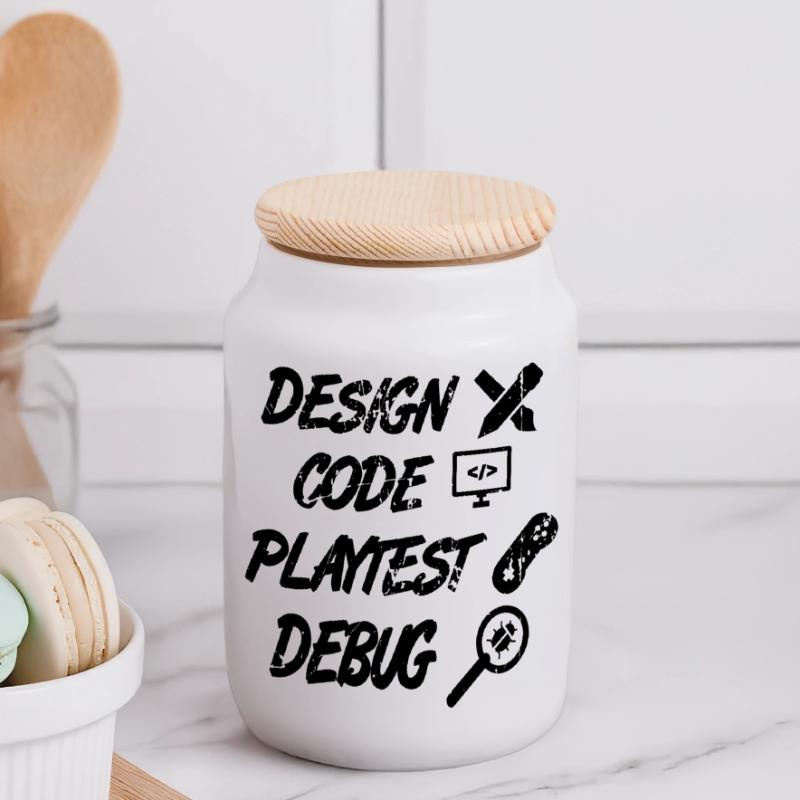 Design Code Playtest Debug Panoramic Cookie Jar with Wooden Lid