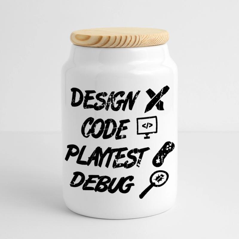 Débogage Playtest de code de conception Boîte à biscuits avec couvercle en bois