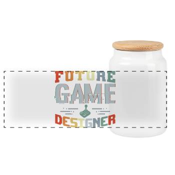 Futur développeur de jeux - Boîte à biscuits avec couvercle en bois - blanc - Devant