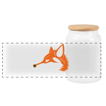 Cunning as a fox - Panoramic Cookie Jar with Wooden Lid - white - Front