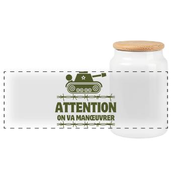 septième compagnie, 7ème compagnie, film culte - Boîte à biscuits avec couvercle en bois - blanc - Devant