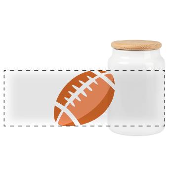 american football icon symbol logo ball sport fan - Panoramic Cookie Jar with Wooden Lid - white - Front