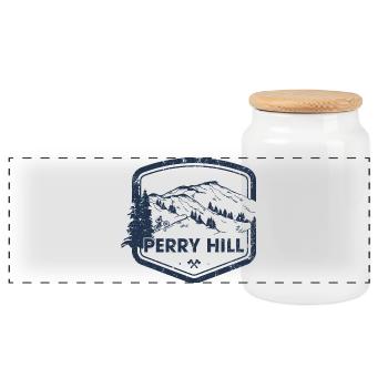 Perry Hill Mountain Trail - Panorama Keksdose mit Holzdeckel - Weiß - Vorne