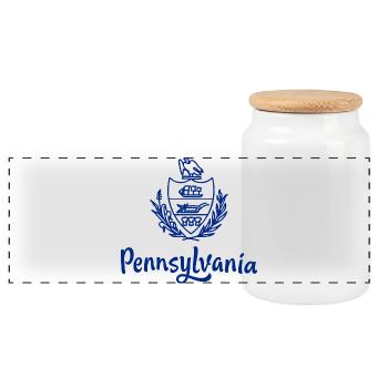 Zeigen Sie Farbe – Pennsylvania - Panorama Keksdose mit Holzdeckel - Weiß - Vorne