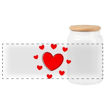 Saint-Valentin cœur rouge, st.valentin - Boîte à biscuits avec couvercle en bois - blanc - Devant