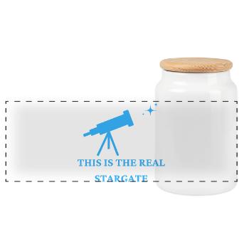 The Real Stargate - Boîte à biscuits avec couvercle en bois - blanc - Devant