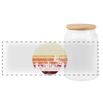 Sunset City BMX Silhouette - Panorama Keksdose mit Holzdeckel - Weiß - Vorne