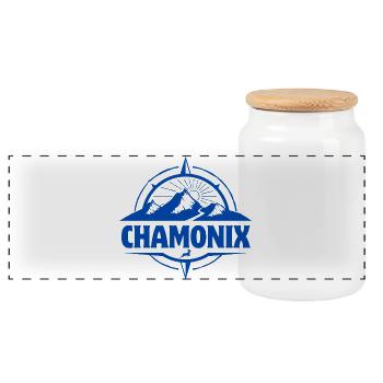 Chamonix, Skigebiet, Skigebiet - Panorama Keksdose mit Holzdeckel - Weiß - Vorne